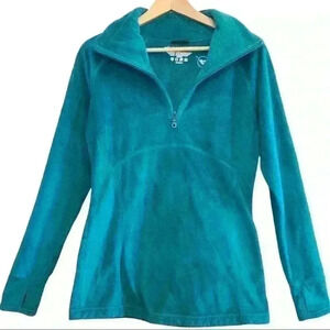 Obermeyer Women’s 3/4 Zip Fleece Pullover, Turquoise Blue, Medium